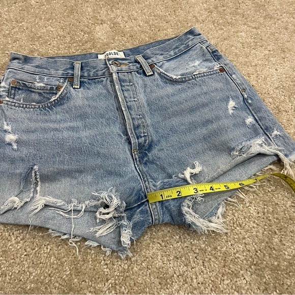 Agolde Los Angeles Parker Vintage Cut Off Jeans Shorts Sz 27 High Rise Button, - Picture 10 of 16